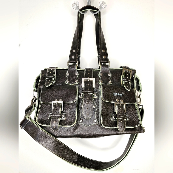 Matt & Nat Handbags - MATT & NAT Brown Green Shoulder Crossbody Messenger Bag